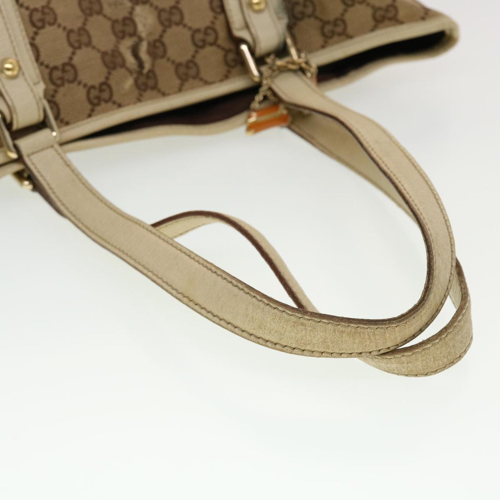 GUCCI GG Canvas Sherry Line Tote Bag Beige Orange yellow 137896  ti1129