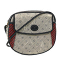 GUCCI Shoulder Bag PVC Leather Navy Gray Red  ti1146