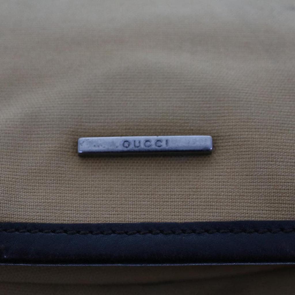 GUCCI Web Sherry Line Shoulder Bag Canvas Beige Green Red  ti1172