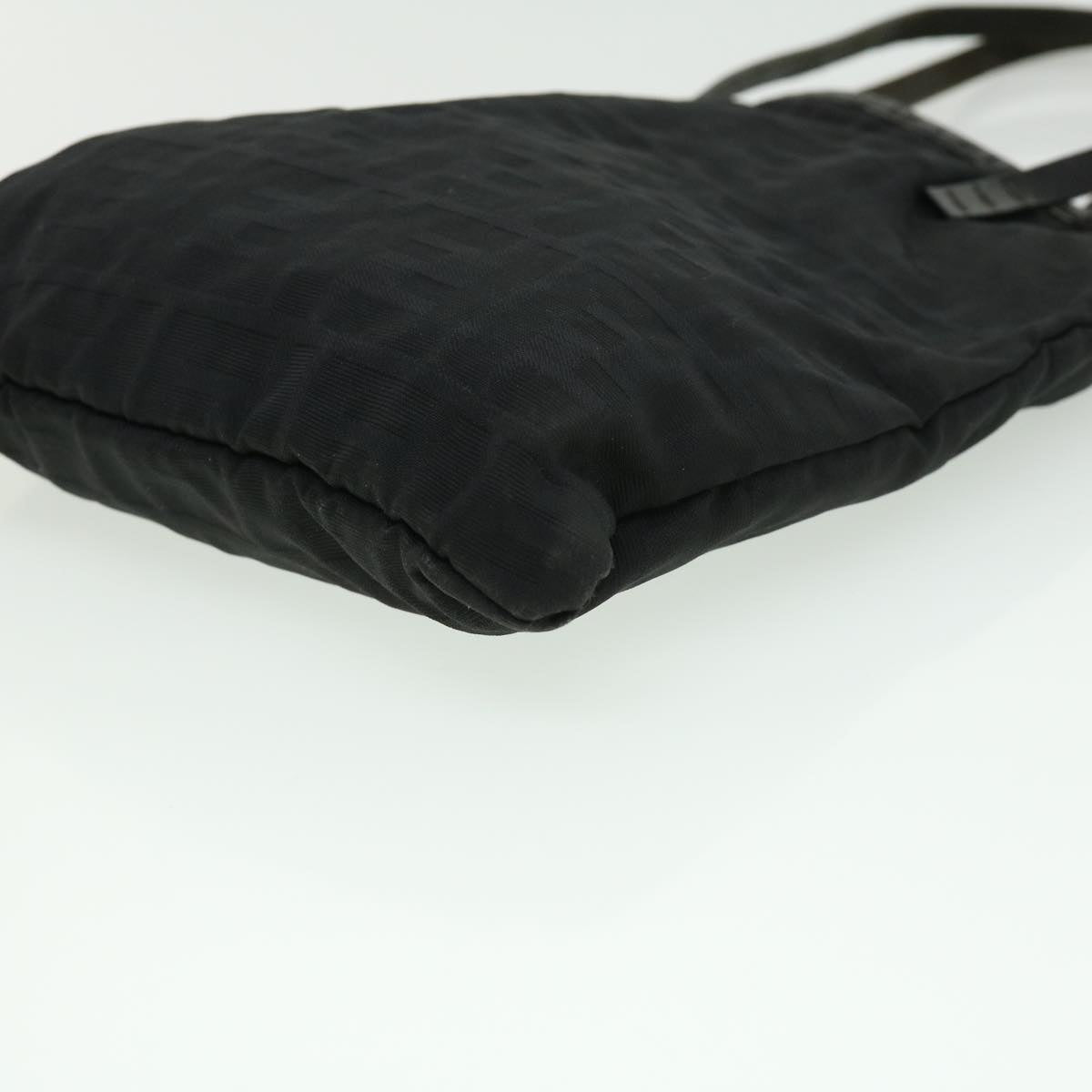 FENDI Zucca Canvas Tote Bag Nylon Black Auth ti664