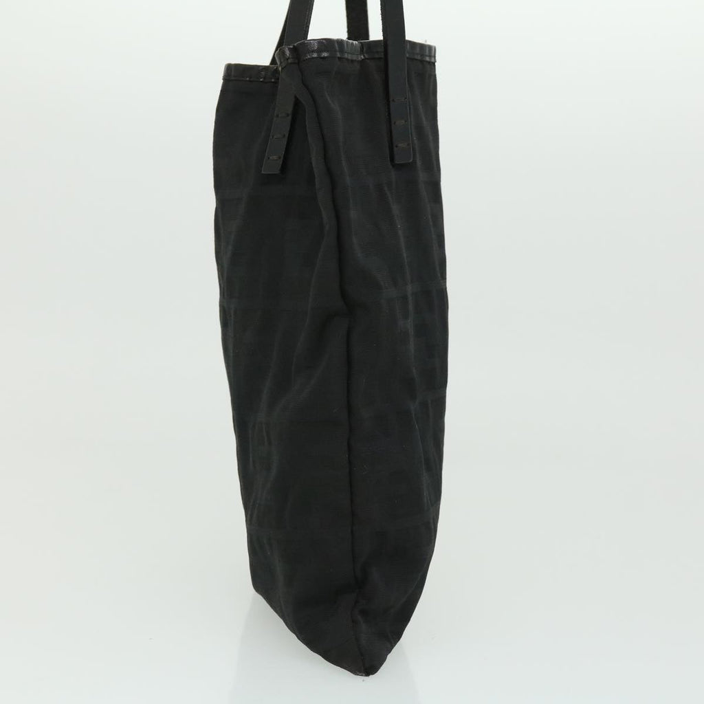 FENDI Zucca Canvas Tote Bag Nylon Black Auth ti664