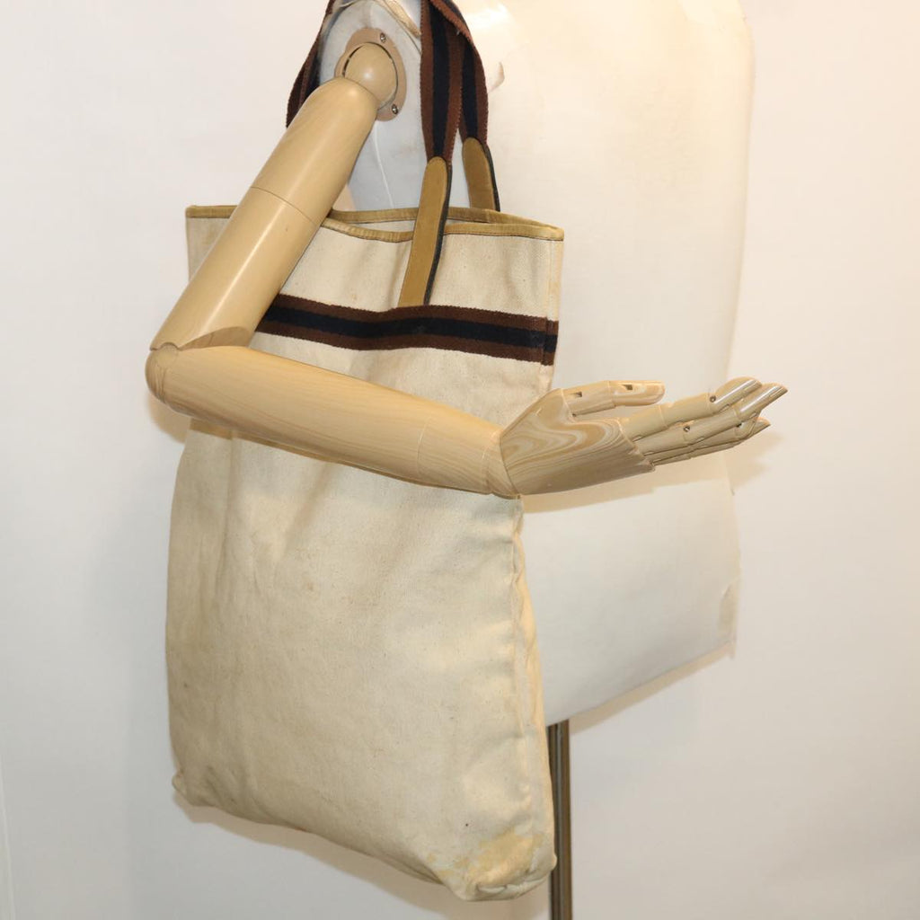 GUCCI Tote Bag Canvas Beige Brown Navy  ti772