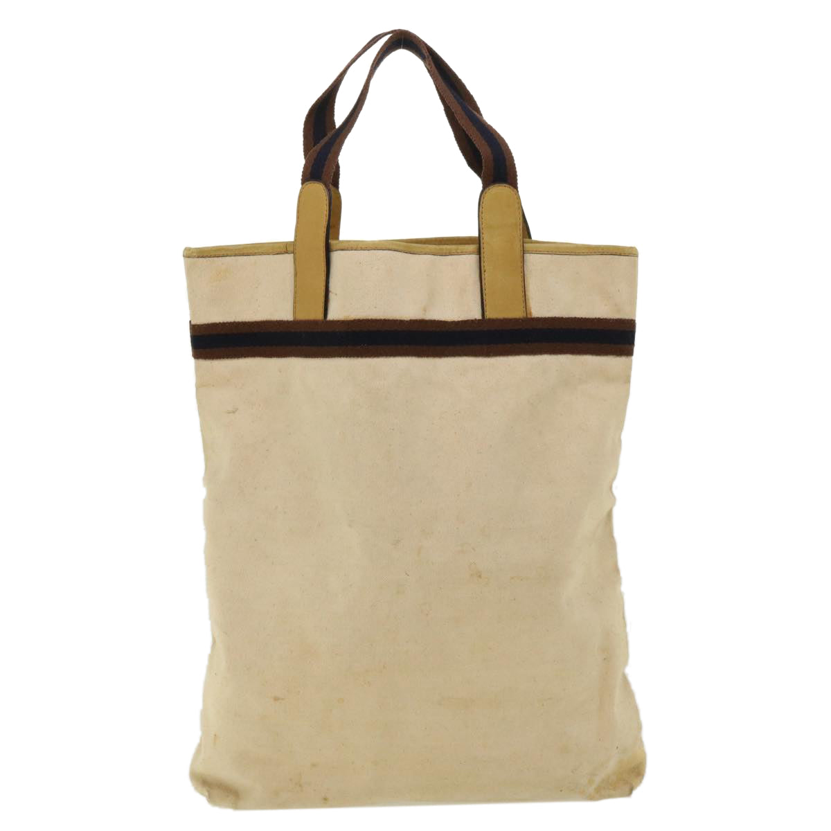 GUCCI Tote Bag Canvas Beige Brown Navy  ti772