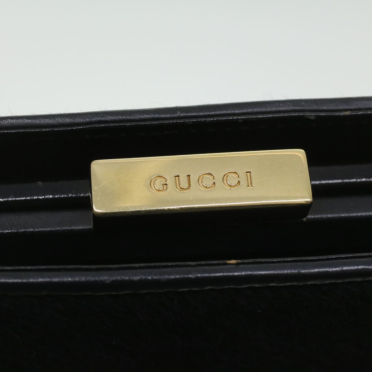 GUCCI Shoulder Bag Unborn Calf SkinLeather Black 002 406 0425  ti932