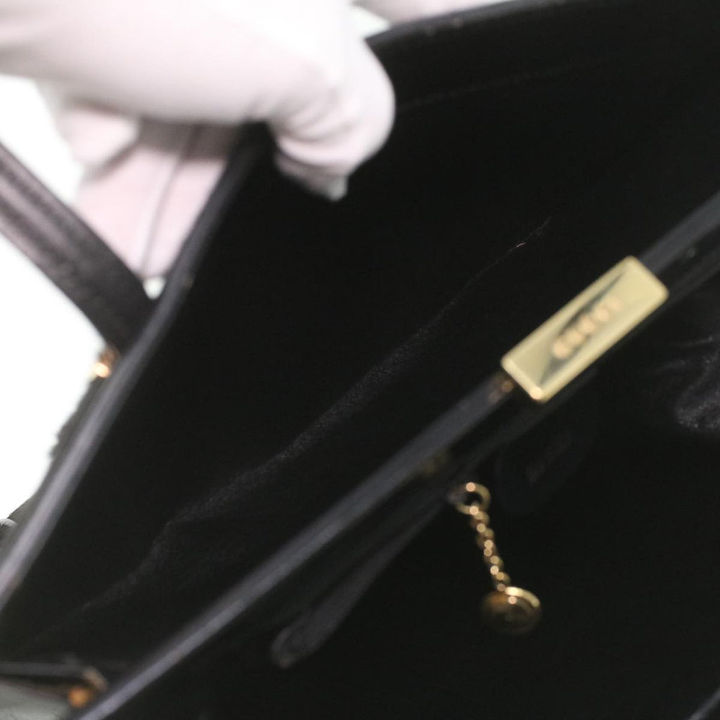 GUCCI Shoulder Bag Unborn Calf SkinLeather Black 002 406 0425  ti932