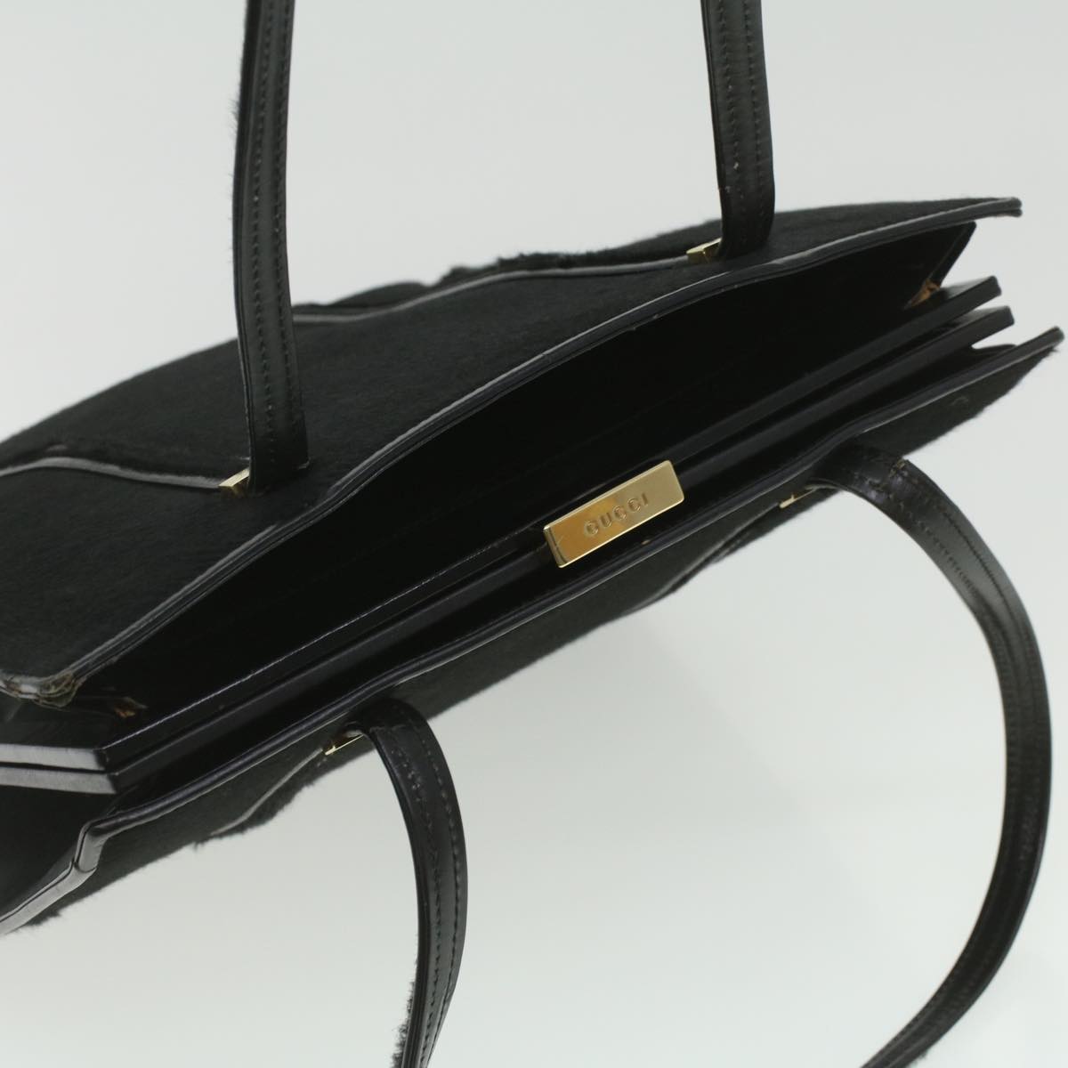 GUCCI Shoulder Bag Unborn Calf SkinLeather Black 002 406 0425  ti932