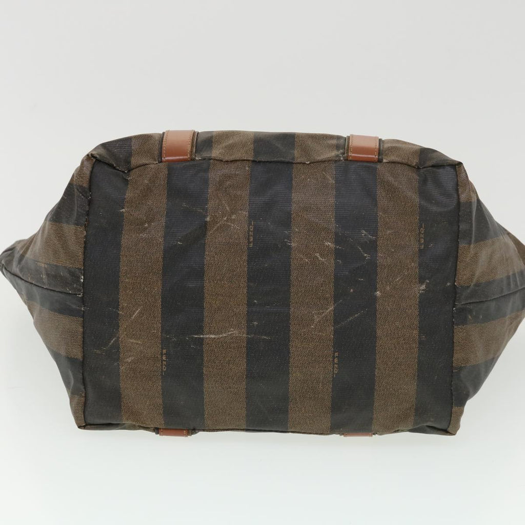 FENDI Pecan Canvas Hand Bag Nylon Black Brown  ti988