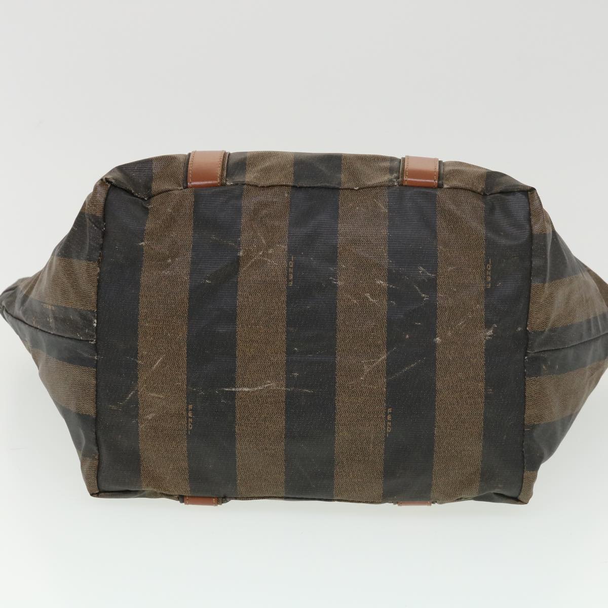 FENDI Pecan Canvas Hand Bag Nylon Black Brown  ti988