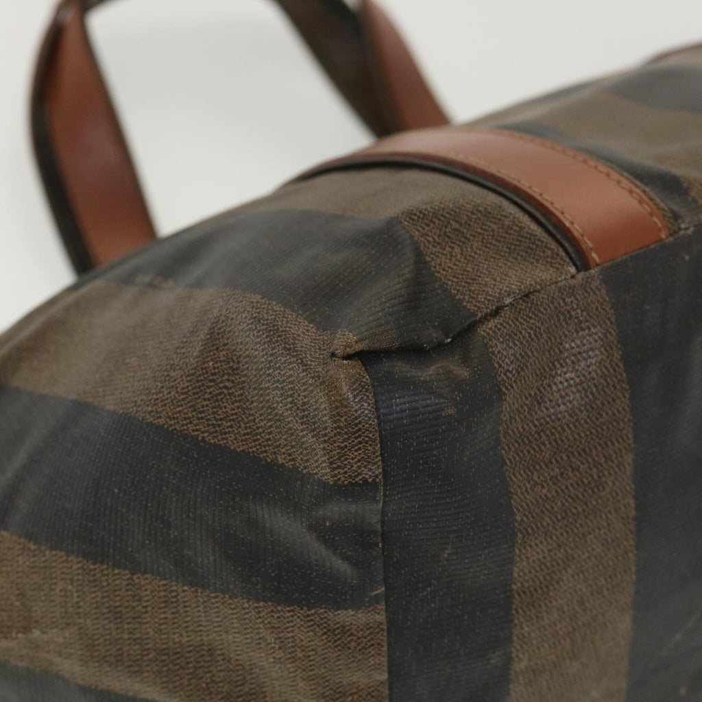 FENDI Pecan Canvas Hand Bag Nylon Black Brown  ti988