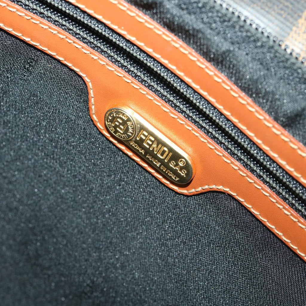 FENDI Pecan Canvas Hand Bag Nylon Black Brown  ti988
