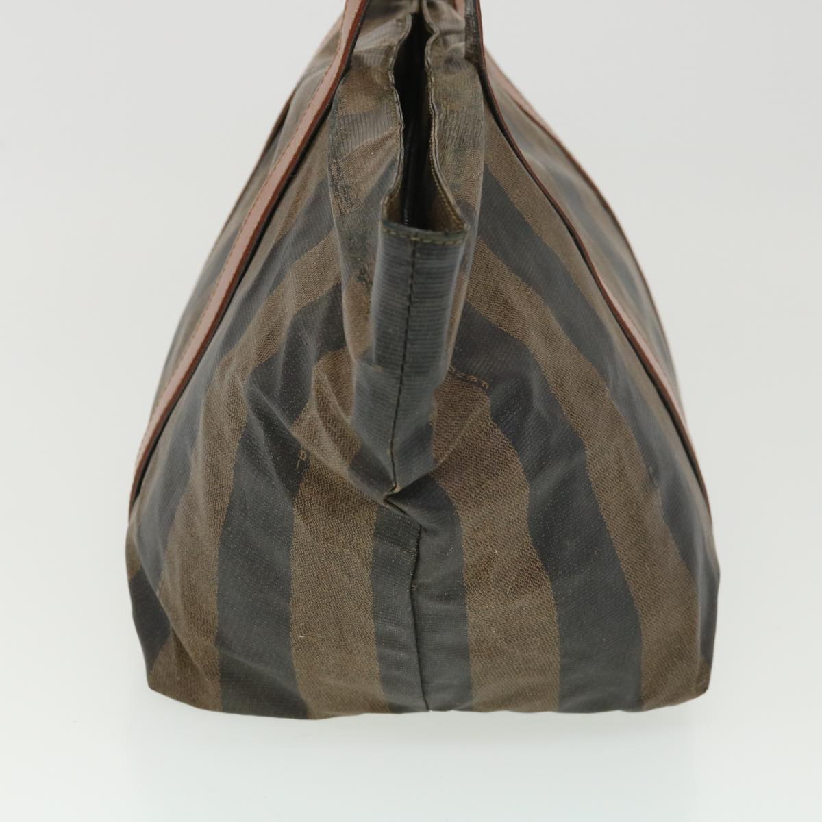 FENDI Pecan Canvas Hand Bag Nylon Black Brown  ti988