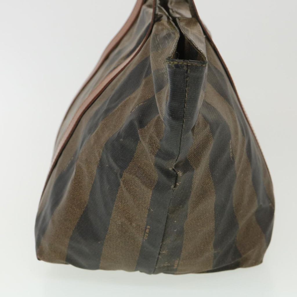 FENDI Pecan Canvas Hand Bag Nylon Black Brown  ti988