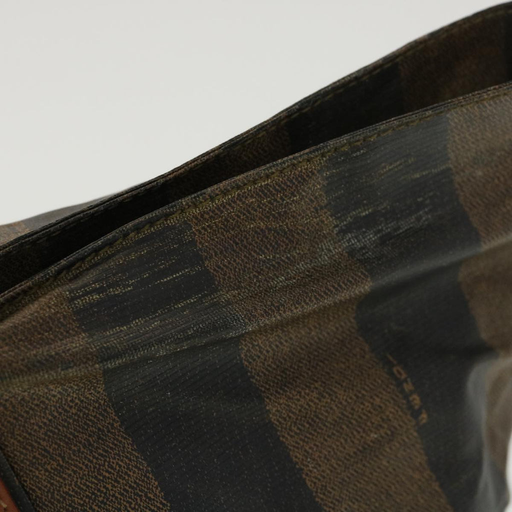 FENDI Pecan Canvas Hand Bag Nylon Black Brown  ti988