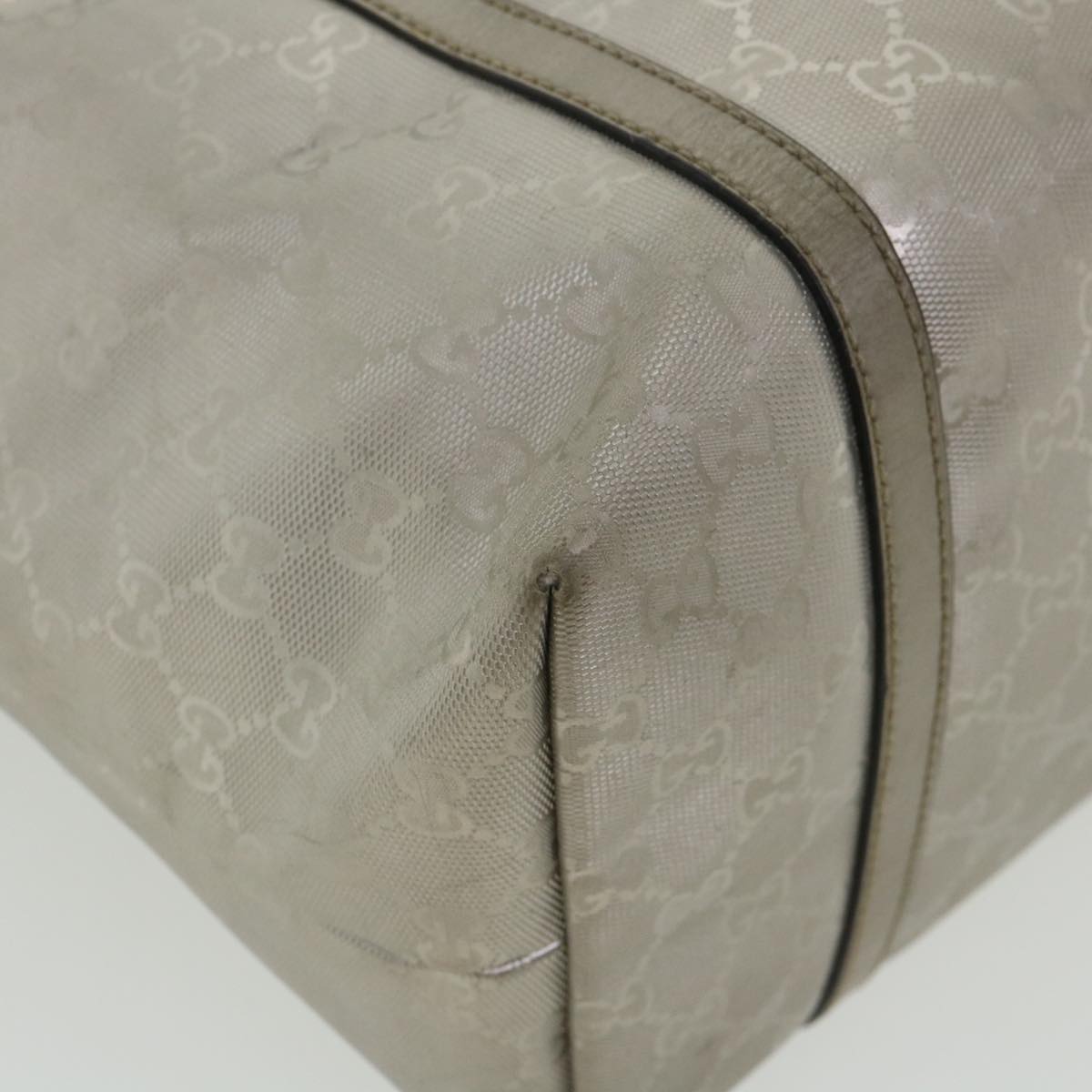 GUCCI GG Canvas Shoulder Bag Silver 197953  tp598