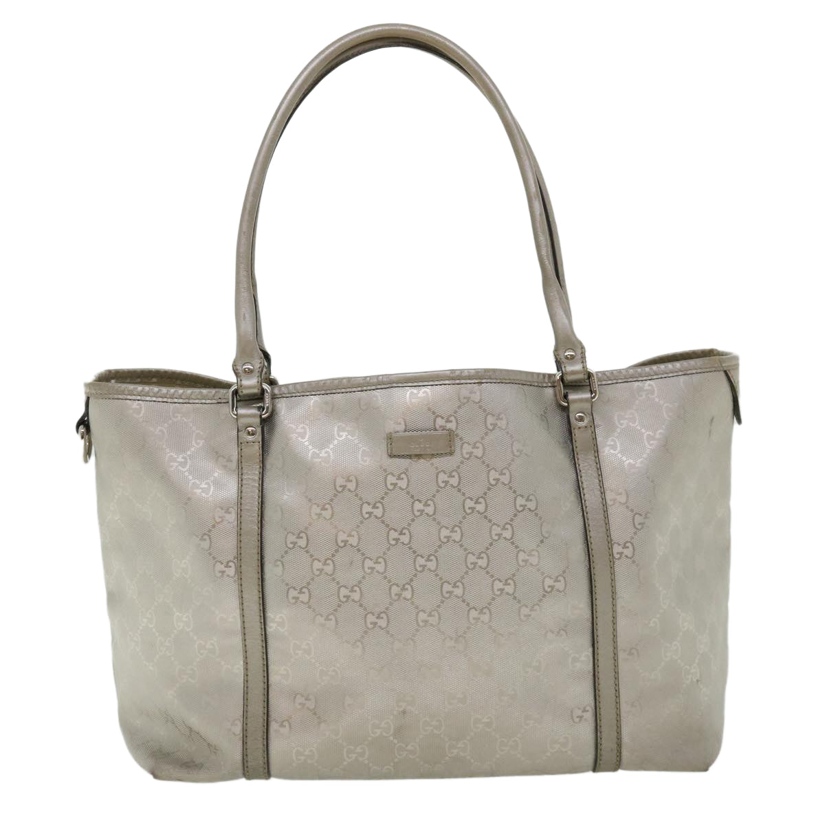 GUCCI GG Canvas Shoulder Bag Silver 197953  tp598