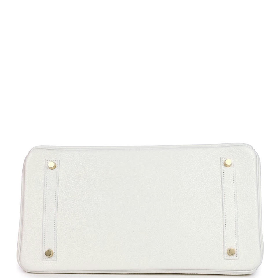Hermes Birkin 35 White Clemence Gold Hardware