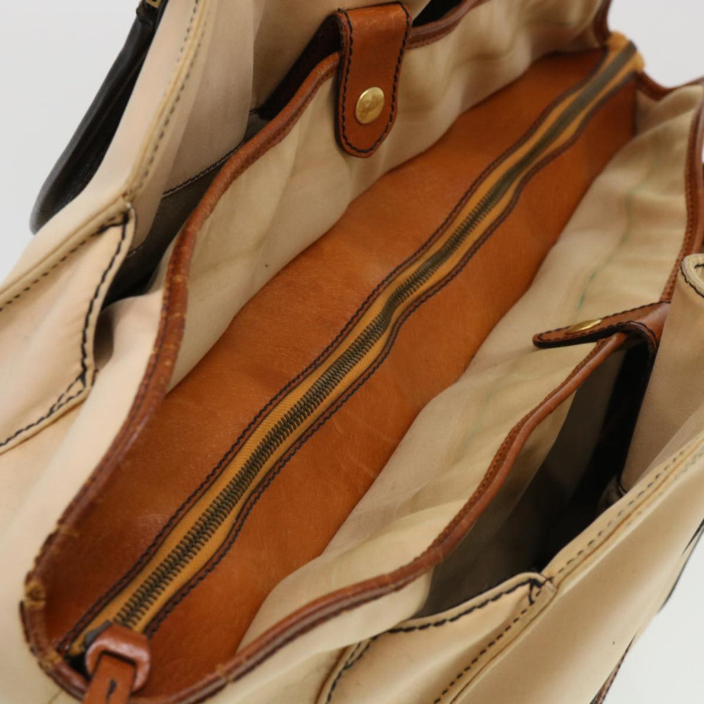FENDI Shoulder Bag Canvas Beige Auth yb042