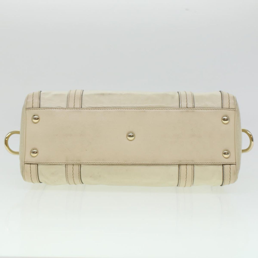 GUCCI Boston Bag Leather White 181487  yb122