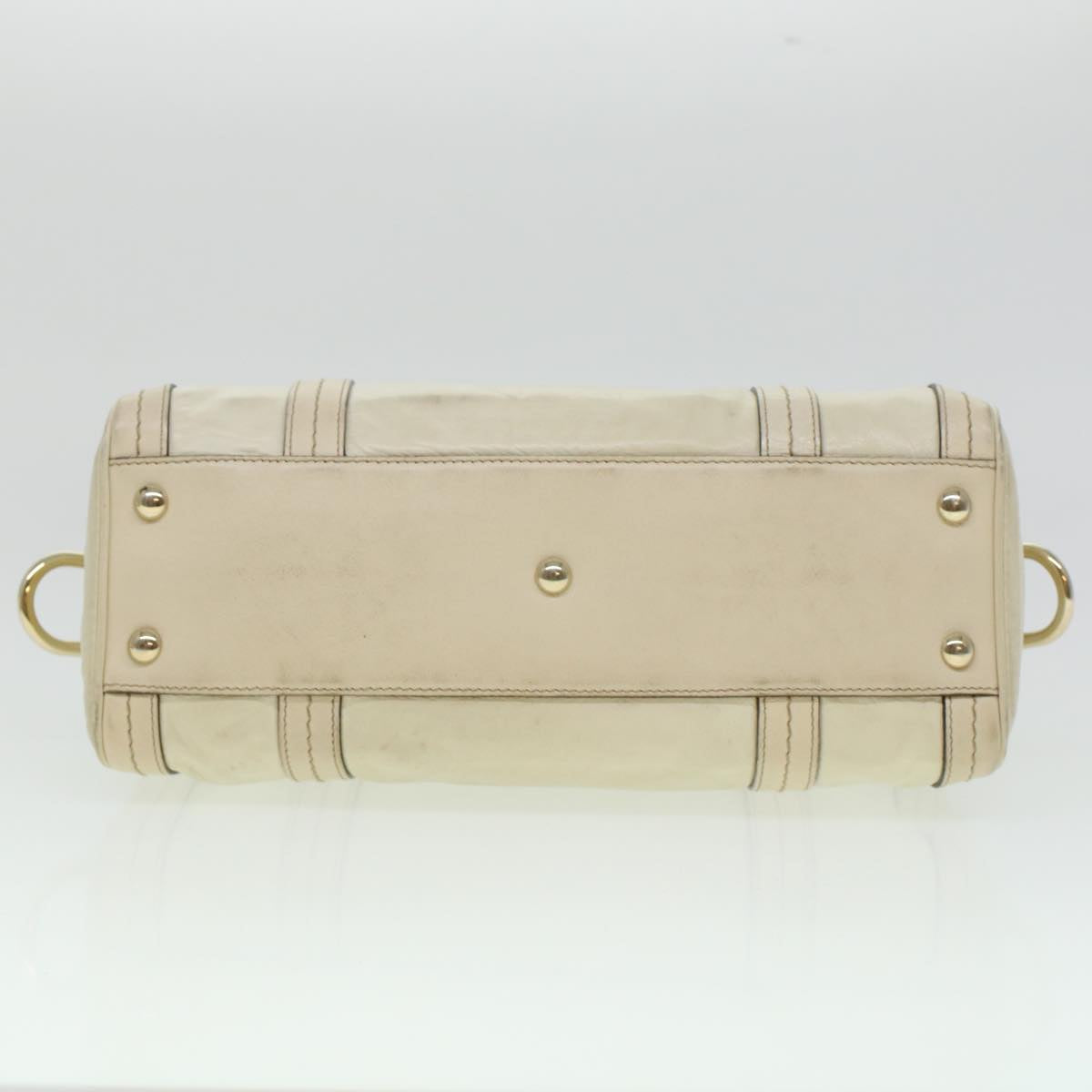 GUCCI Boston Bag Leather White 181487  yb122