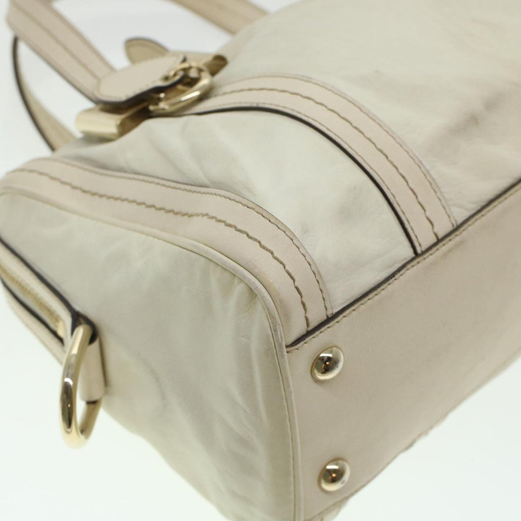 GUCCI Boston Bag Leather White 181487  yb122