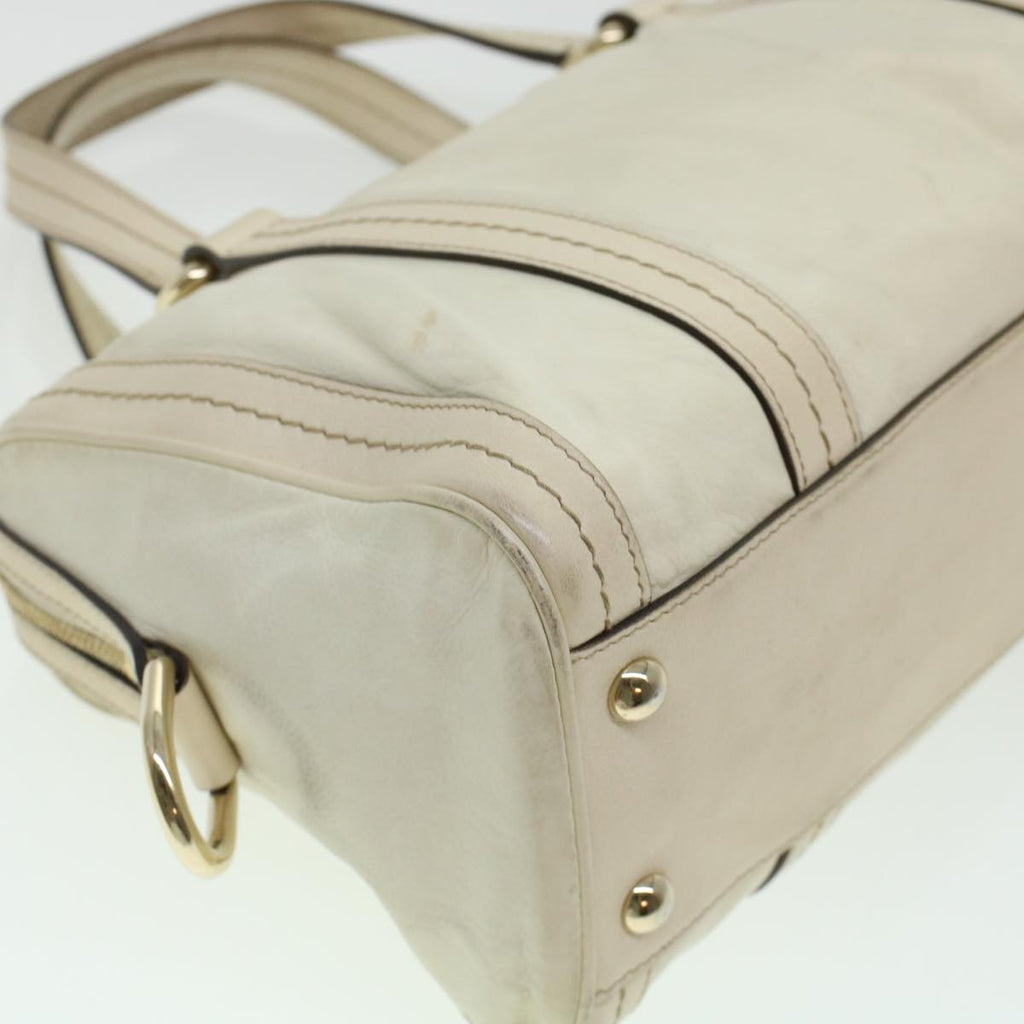 GUCCI Boston Bag Leather White 181487  yb122