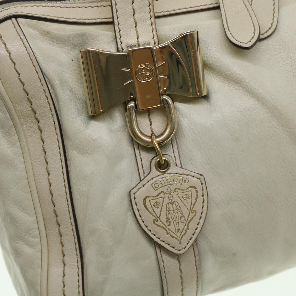 GUCCI Boston Bag Leather White 181487  yb122