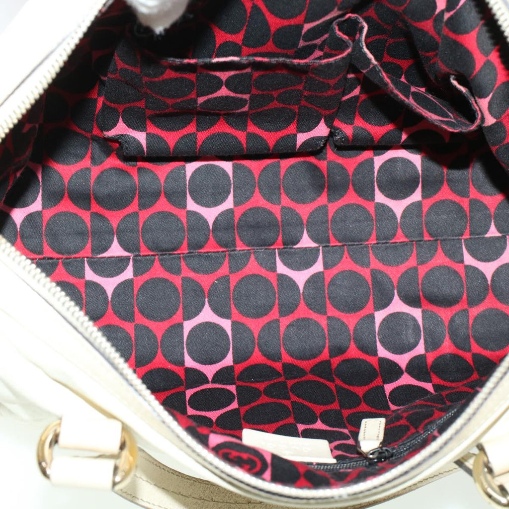 GUCCI Boston Bag Leather White 181487  yb122
