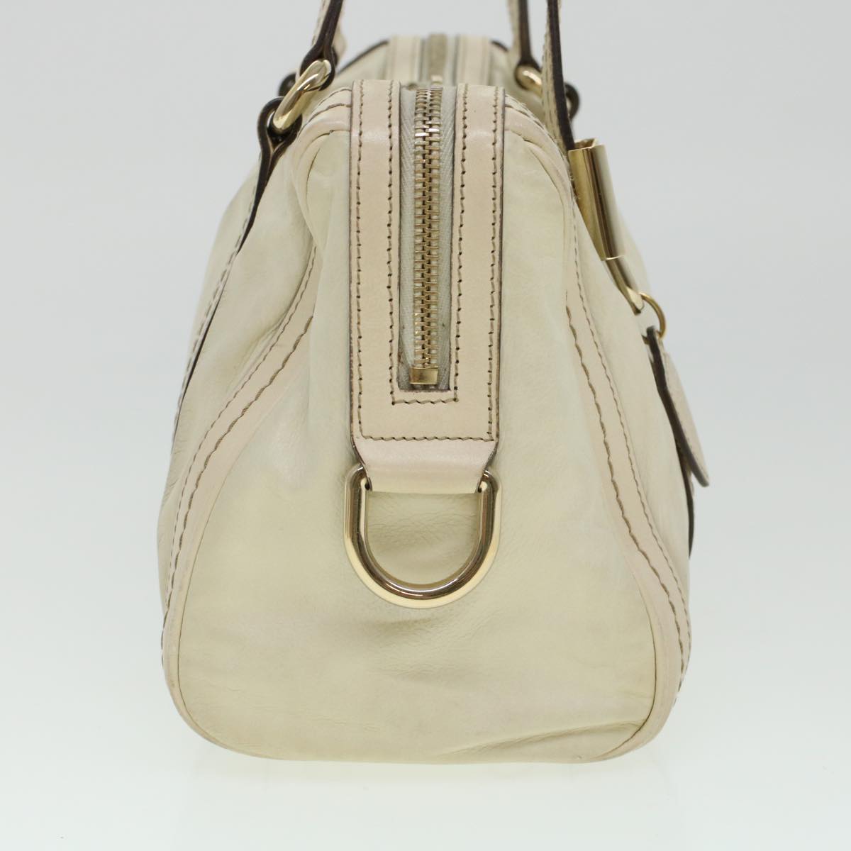 GUCCI Boston Bag Leather White 181487  yb122