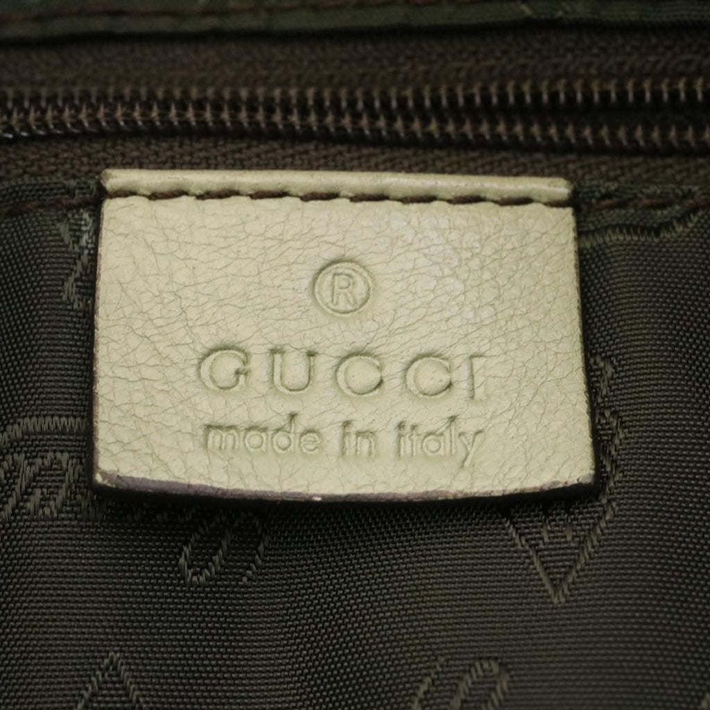 GUCCI GG Canvas Tote Bag Fringe Beige Green  yk3822