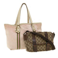 GUCCI GG Canvas Sherry Line Shoulder Bag 2Set Pink Beige  yk5006