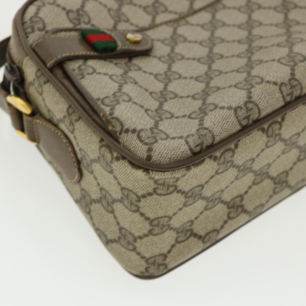 GUCCI GG Canvas Web Sherry Line Shoulder Bag Beige Red Green  yk5378
