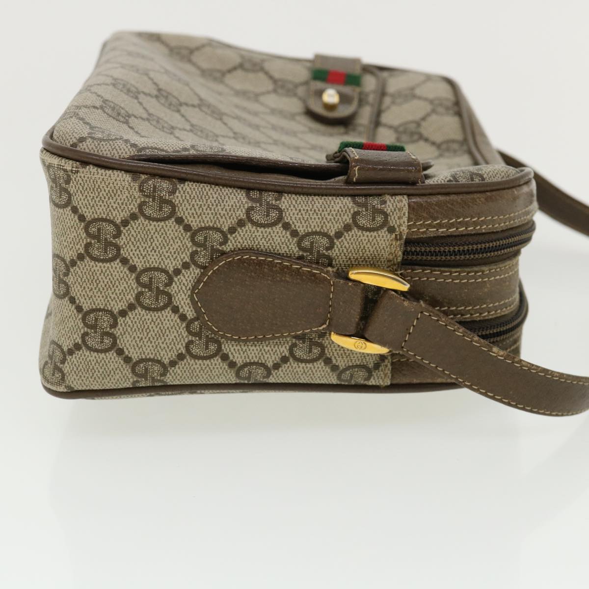 GUCCI GG Canvas Web Sherry Line Shoulder Bag Beige Red Green  yk5378
