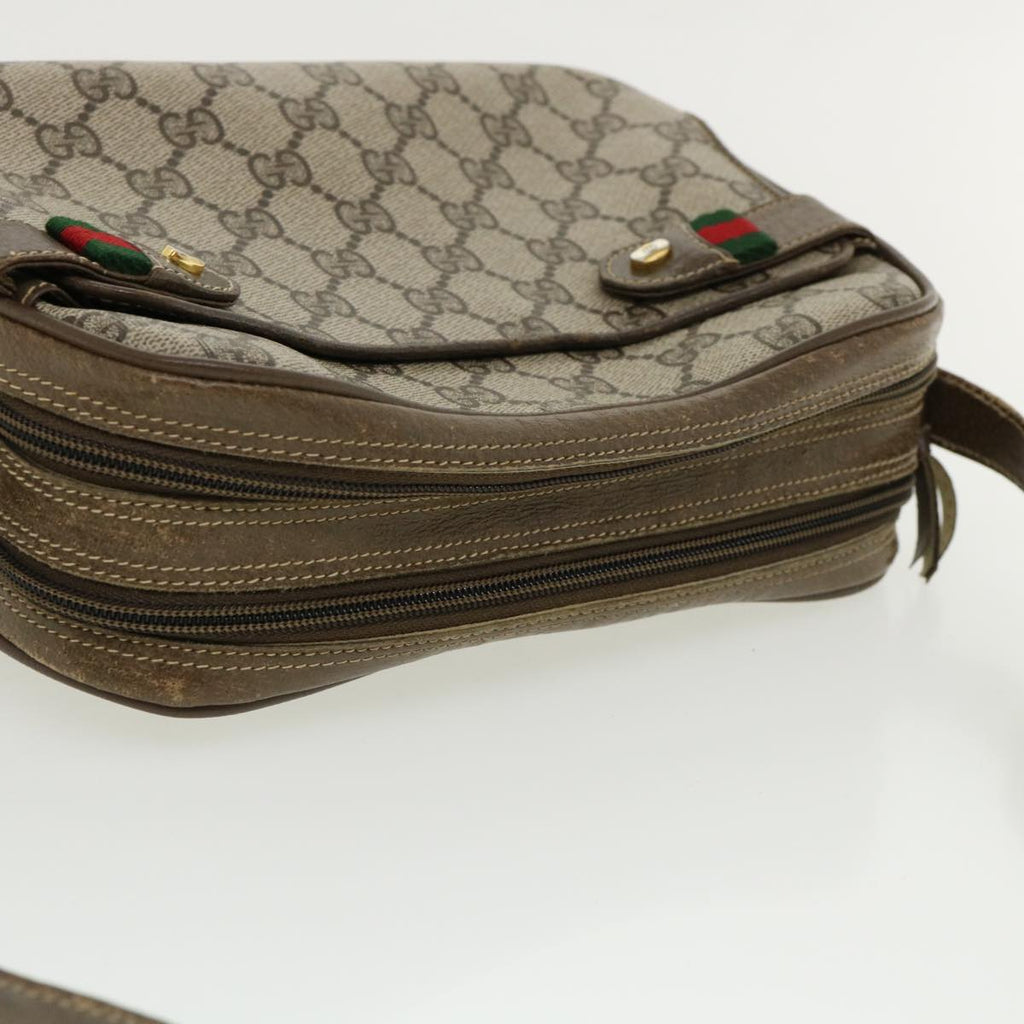 GUCCI GG Canvas Web Sherry Line Shoulder Bag Beige Red Green  yk5378