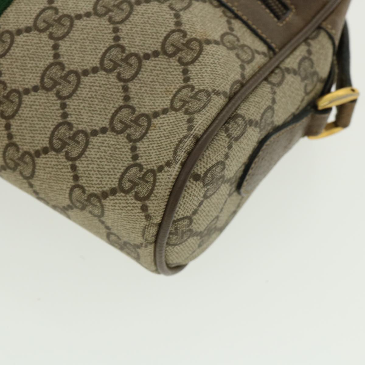 GUCCI GG Canvas Web Sherry Line Shoulder Bag Beige Green 98.02.004  yk5881B