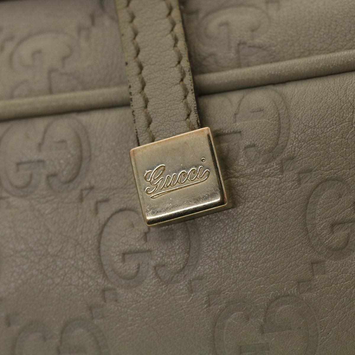 GUCCI ssima Shoulder Bag Leather White 161720  yk6036