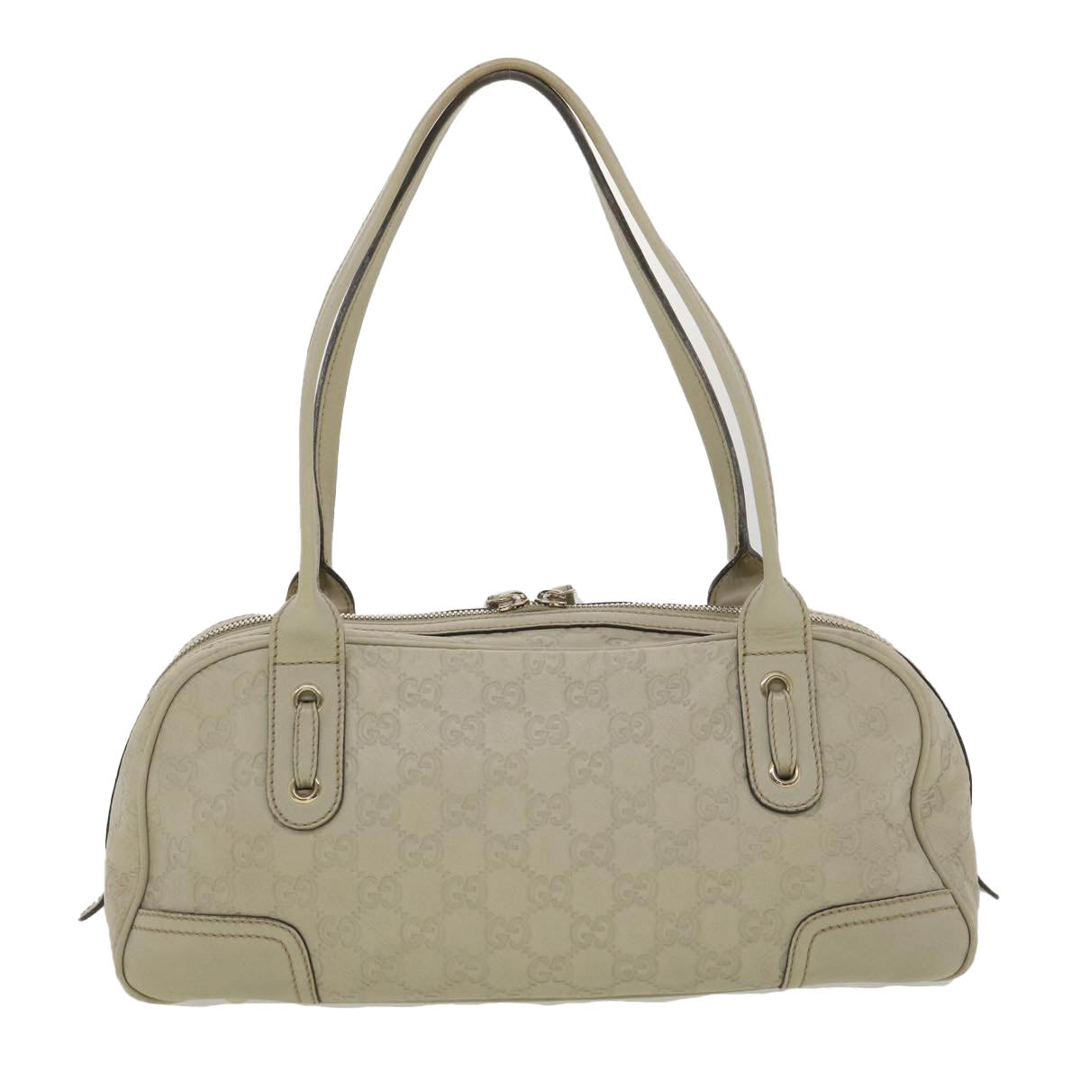 GUCCI ssima Shoulder Bag Leather White 161720  yk6036