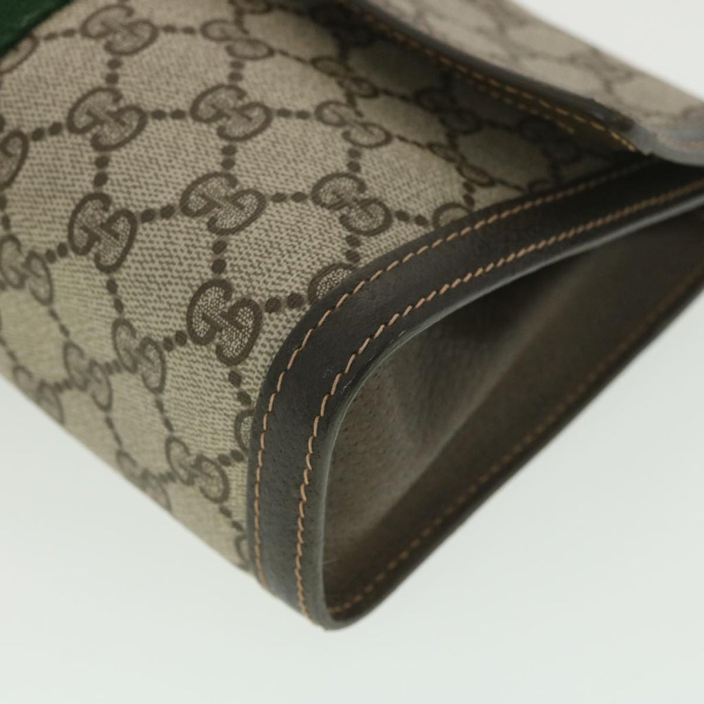 GUCCI GG Canvas Web Sherry Line Clutch Bag Beige Red Green 41.014  yk6142B