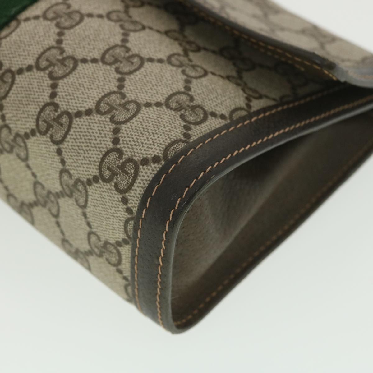 GUCCI GG Canvas Web Sherry Line Clutch Bag Beige Red Green 41.014  yk6142B