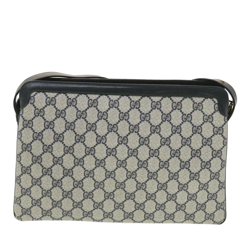 GUCCI GG Canvas Sherry Line Shoulder Bag PVC Leather Gray Red Navy  yk6173B