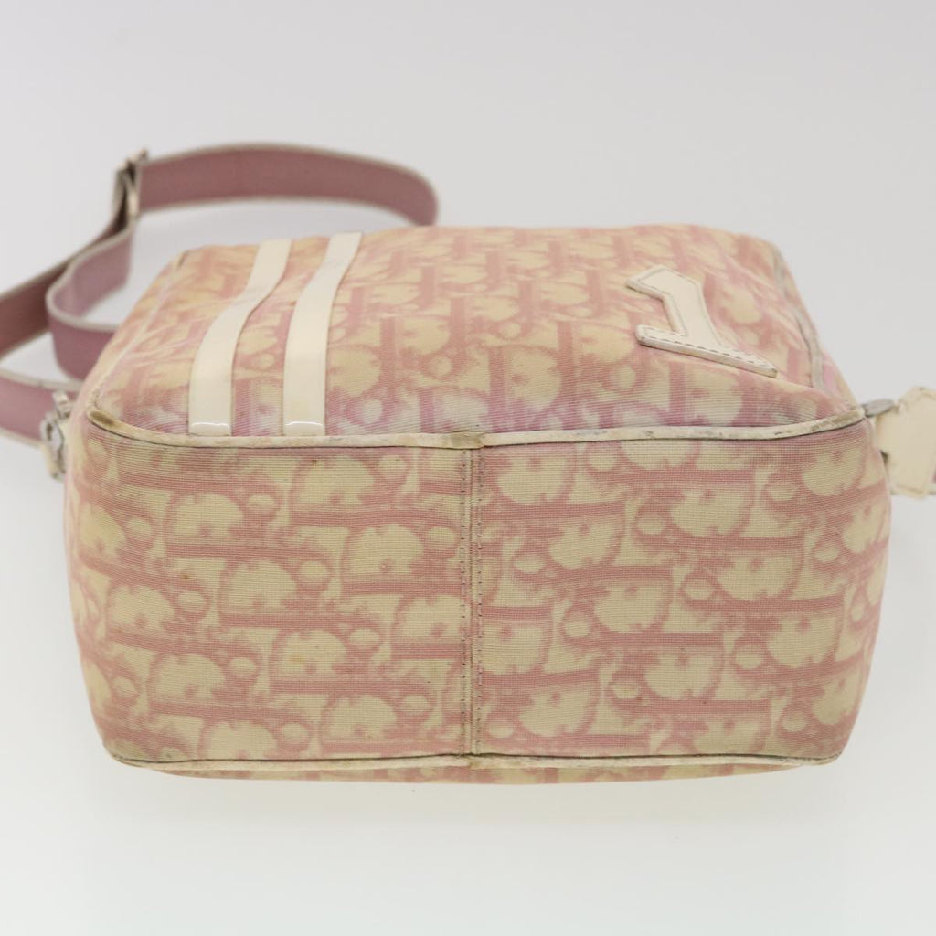 CHRISTIAN DIOR Trotter Canvas Shoulder Bag Pink BO D 0034  yk6182