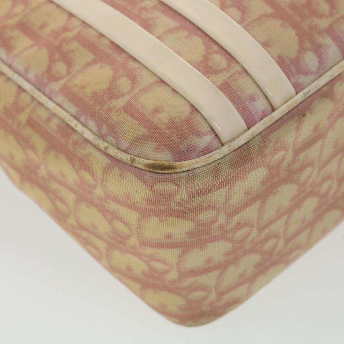 CHRISTIAN DIOR Trotter Canvas Shoulder Bag Pink BO D 0034  yk6182