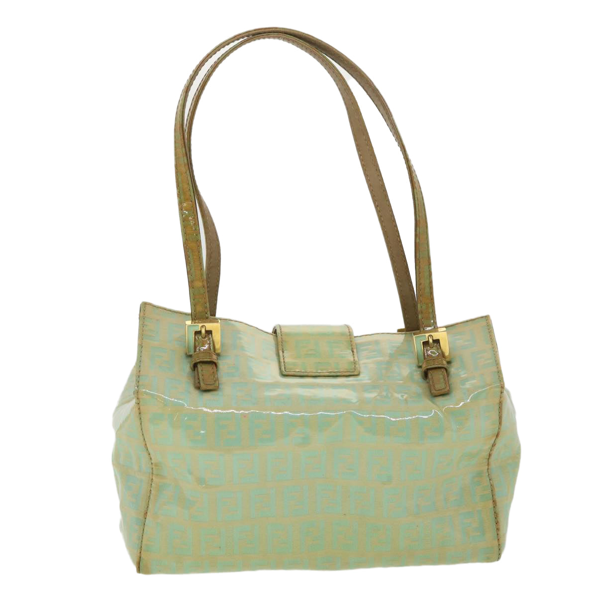 FENDI Zucchino Canvas Hand Bag Blue  yk6199B