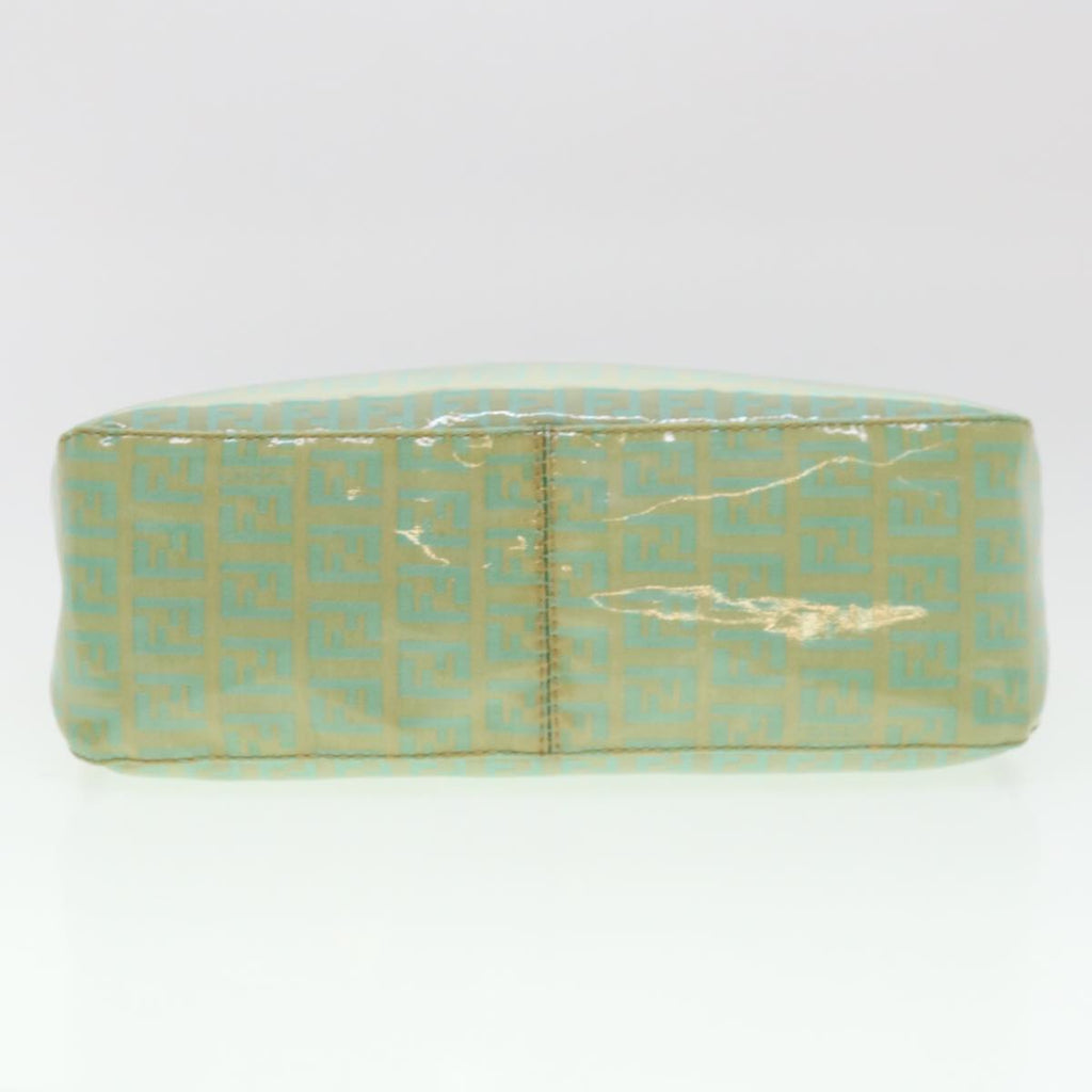 FENDI Zucchino Mamma Baguette Shoulder Bag Coated Canvas Light Blue  yk6594B