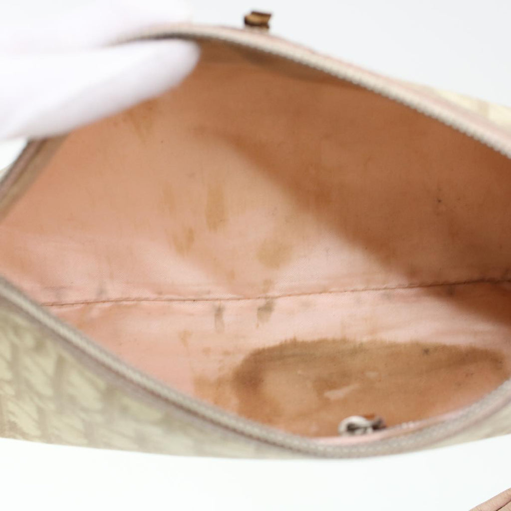 CHRISTIAN DIOR Trotter Canvas Shoulder Bag Beige  yk6960