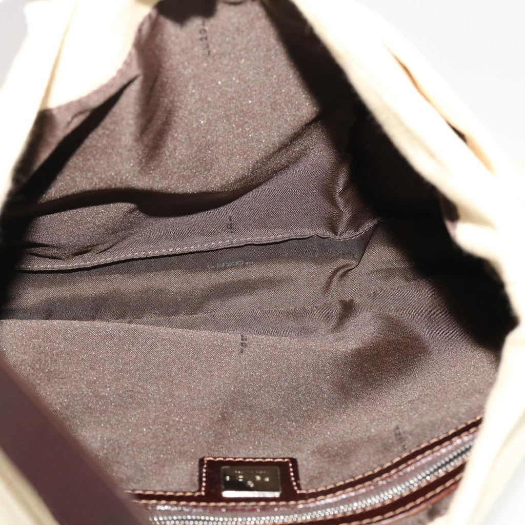 FENDI Zucca Canvas Mamma Baguette Shoulder Bag Beige  yk7171