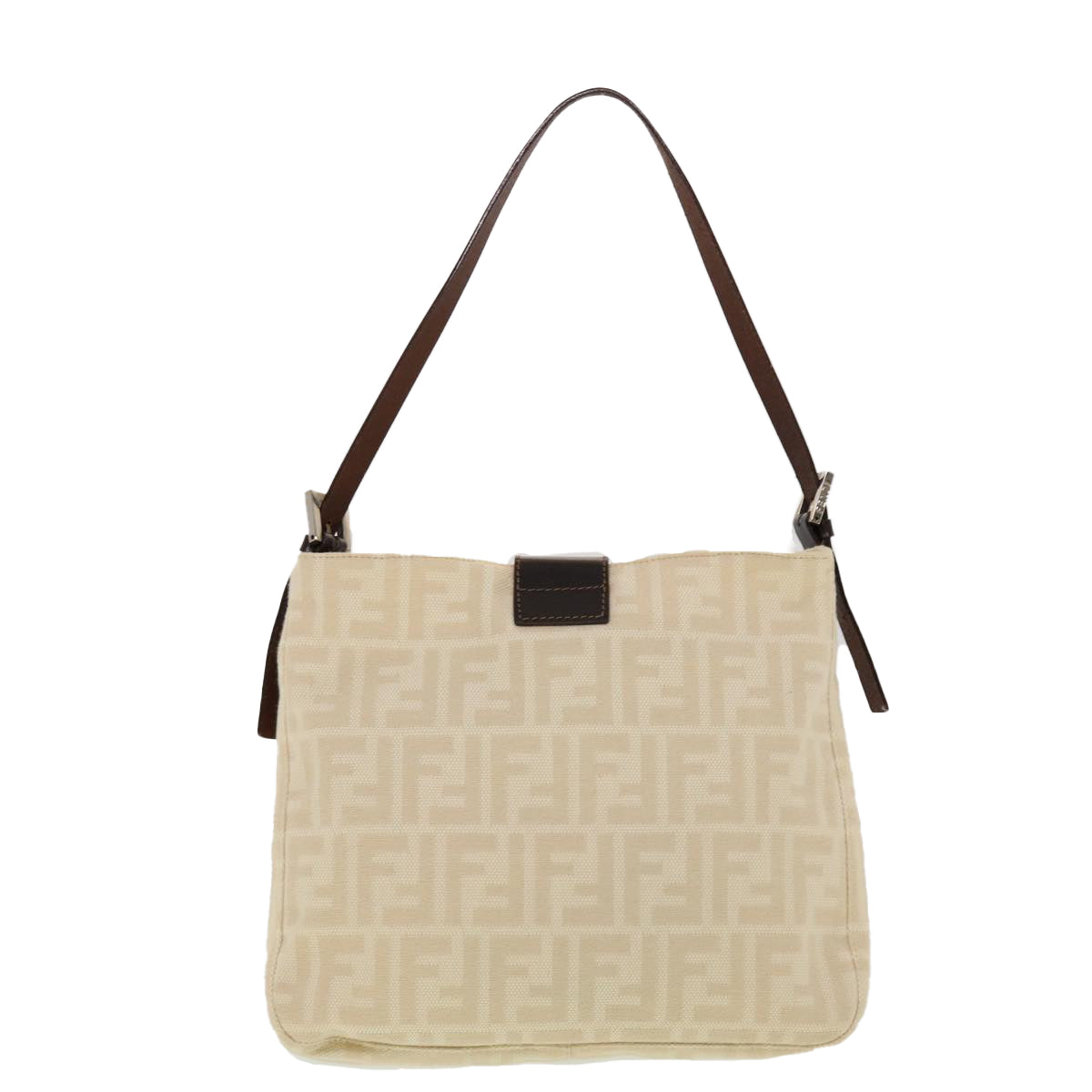 FENDI Zucca Canvas Mamma Baguette Shoulder Bag Beige  yk7171