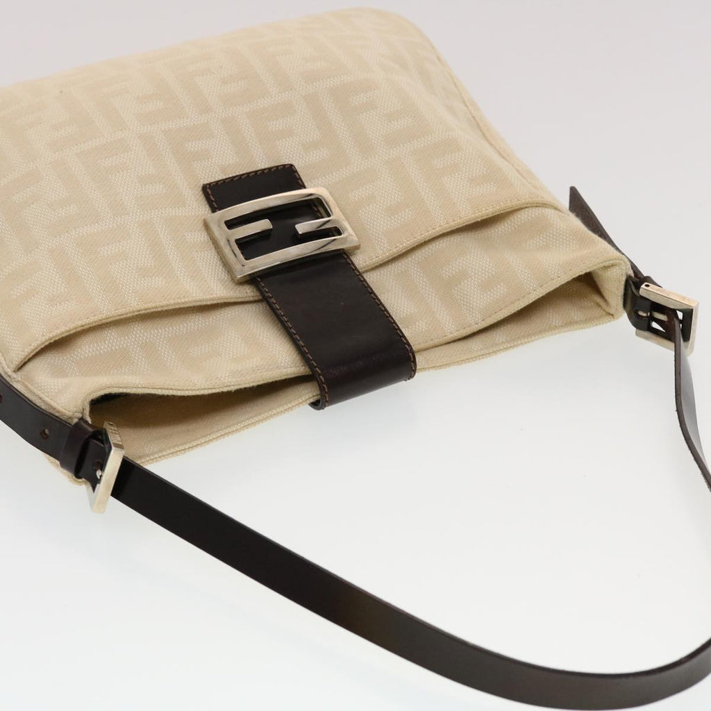FENDI Zucca Canvas Mamma Baguette Shoulder Bag Beige  yk7171