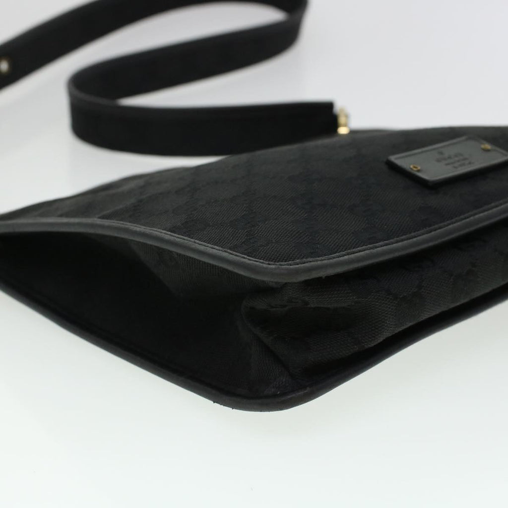 GUCCI GG Canvas Shoulder Bag Black 91762  yk7260