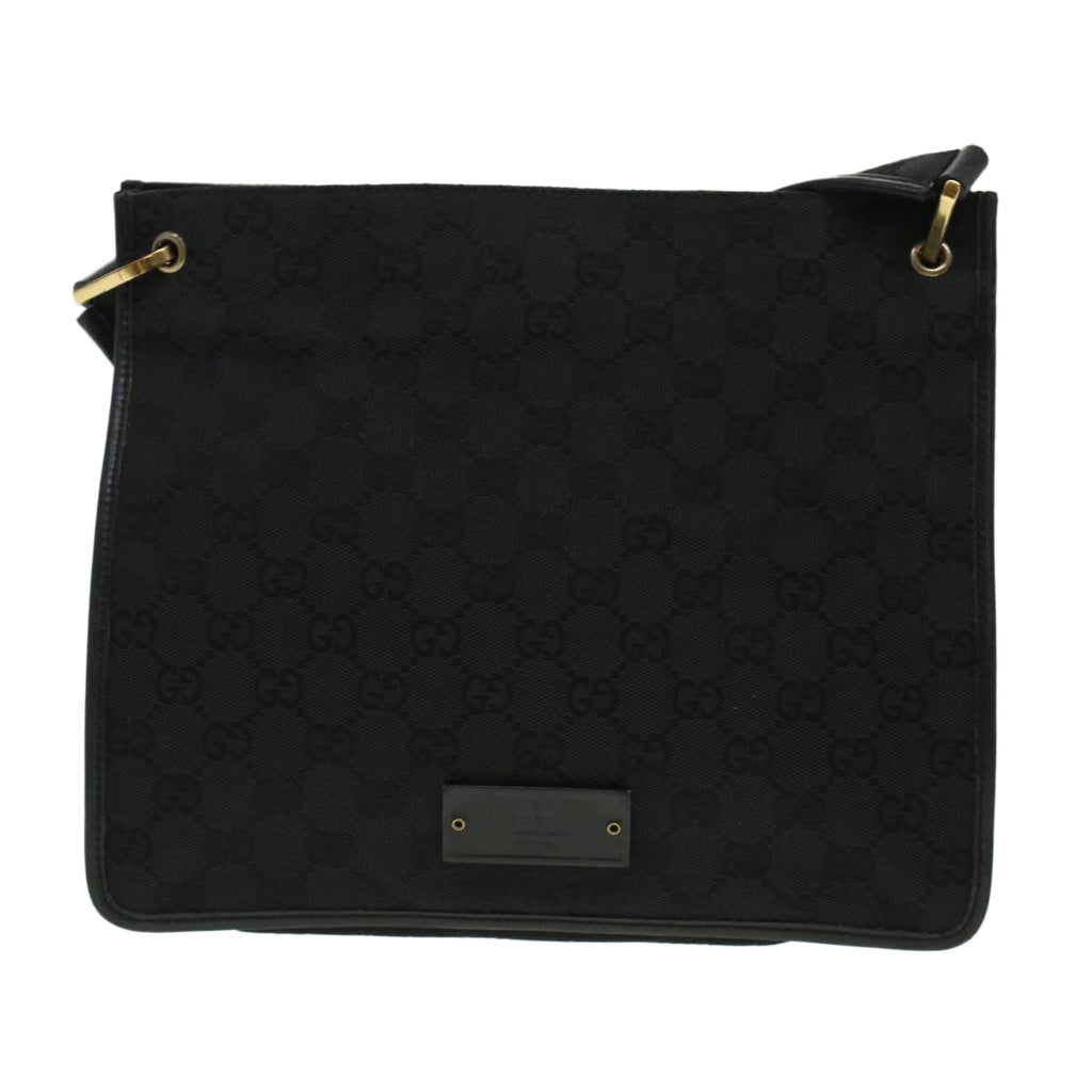 GUCCI GG Canvas Shoulder Bag Black 91762  yk7260