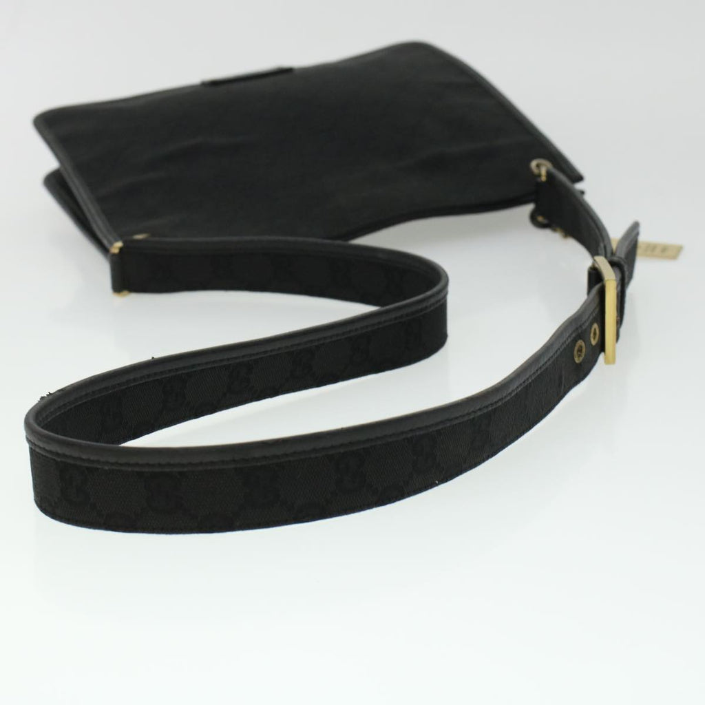 GUCCI GG Canvas Shoulder Bag Black 91762  yk7260